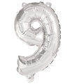 Decorata Party Folienballon - 95 cm - Nr. 9 - Silber