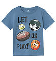 Name It T-shirt - NmmJostein - Happy - Coronet Blue w. Balls