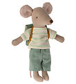 Maileg Mouse - Big brother - Bicycle mouse w. Bag - Green