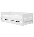 Flexa Enkelsäng m. Utdragsfunktion - 210x101x66,5 cm - Vit