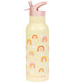 A Little Lovely Company Vatnsflaska - 500 ml - Regnbogar