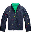Polo Ralph Lauren Puffer Jacket - Reversible - Green/Navy w. Log