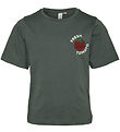 Vero Moda Girl Stuttermabolur - VmEllie - Hárnæring Green/W. Fin
