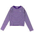 GANT Blouse - Cropped - Rib - Pansy Purple/White Striped