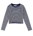 GANT Bluse - Kurz geschnitten - Rib - Evening Blue/Weiß gestreif