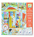 Djeco Coloring Sheet w. Small Doors - Les Cabanes De Nina