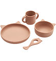 Liewood Matarsett - Sílikon - 4 Partar - Vivi - CAT Dark Rose