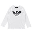 Emporio Armani Blouse - White/Navy w. Logo