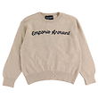 Emporio Armani Bluse - Polyamid/Wolle - Beige Meliert m. Schwarz