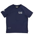 EA7 Stuttermabolur - Dökkblátt M. Hvítur