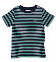 GANT T-skjorte - Evening Blue/Grønn Stripet