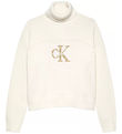 Calvin Klein Bluse - Strick - Monologo-Rollkragen - Ivory