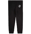 Mini Rodini Fleece pants - Black w. Panther