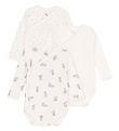 Petit Bateau Wickelbody L/æ - 3er-Pack - Weiß