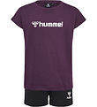 Hummel Shorts/T-Shirt - hmlNova - Plum Perfekt
