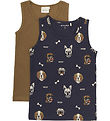 Minymo Undershirt - 2-Pack - Brown/Parisian Night w. Dogs