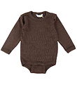 Joha Bodysuit L/æ - Wool - Dark Brown