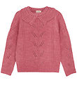 Minymo Bluse - Strick - Slate Rose m. Lochmuster