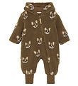 Minymo Fleece Suit - Teddy - Sepia w. Animals