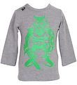 Danef Bluse - Grau m. Grner Robot Viking