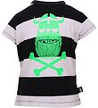 Danefæ T-shirt - Black/White Striped w. Neon Green Viking