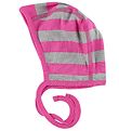 Katvig Baby Hat - Pink/Grey Striped