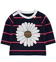 Danefæ Blouse - Navy/Roze Gestreept m. Daisy