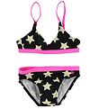 Color Kids Bikini - UV40+ - Schwarz/Pink m. Sternen