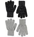 Melton Gants - 2 Pack - Gris/Noir av. Glitter