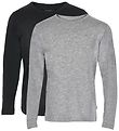 Minymo Pullover - 2er-Pack - Schwarz/Graumeliert