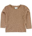 En Fant Pullover - Hellbraun m. Lochmuster