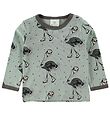 En Fant Blouse - Dusty Green w. Ostriches