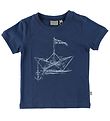 Wheat T-shirt - Dark Blue w. Paperboat