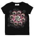 Young Versace T-shirt - Black w. Flowers/Rhinestones