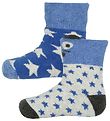 Melton Baby Socks - 2-Pack - Blue/Grey w. Stars