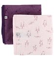 Pippi Baby Blanket - 70x70 - 2-Pack - Purple/Rose w. Hearts/Butt