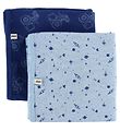 Pippi Baby Blanket - 70x70 - 2-Pack - Navy/Light Blue w. Tractor