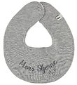 Pippi Teething Bib - Round - Grey Melange w. Mother Star