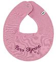 Pippi Baby Teething Bib - Round - Dark Pink w. Fars Stjerne