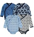 Pippi Wrap- Bodysuits - 4-Pack - Blue/Grey w. Print