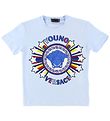 Young Versace T-shirt - Ljusbl m. Logo/Stjrnor