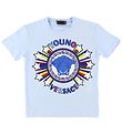 Young Versace T-shirt - Light Blue w. Logo/Star Rating