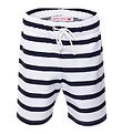 Petit Crabe Badshorts - Alex - UV50+ - Vit/Marinblårandig