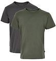 Minymo T-Shirt - 2er-Pack - Anthrazitgrau/Army