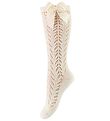 Condor Knee High Socks w. Bow - Knitted - Ivory