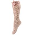 Condor Knee High Socks w. Bow - Knitted - Dusty Rose