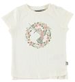 Wheat T-shirt - Flower Bird - Ivory w. Print