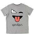 Fendi Kids T-shirt - Grey Melange w. Face