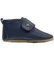 Bisgaard Leder-Krabbelschuhe - Navy m. Stern