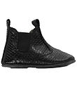 En Fant Soft Sole Leather Shoes - Black w. Snakeskin